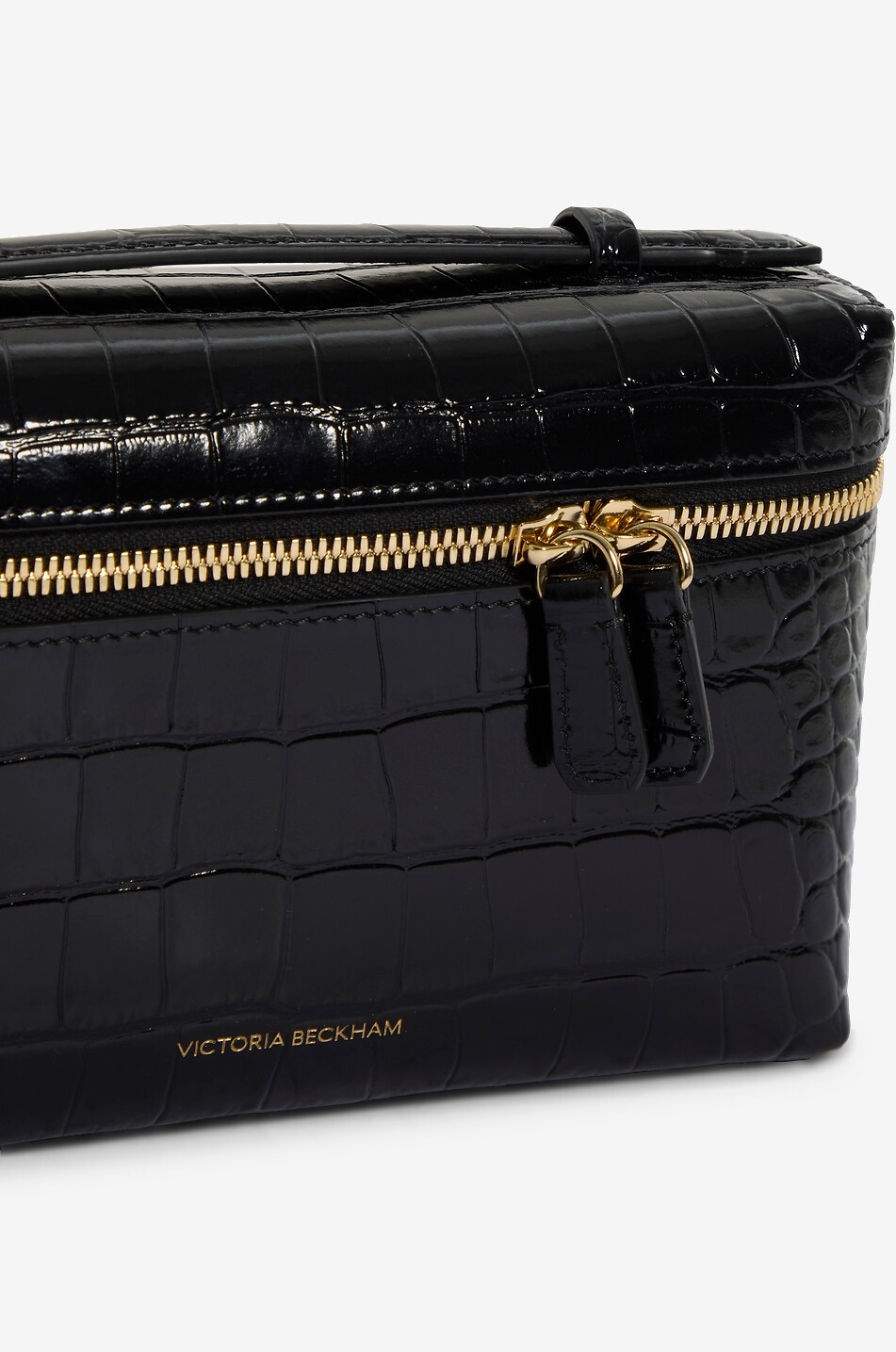 VICTORIA BECKHAM Sac porté croisé en cuir effet crocodile Vanity Femme NOIR 6