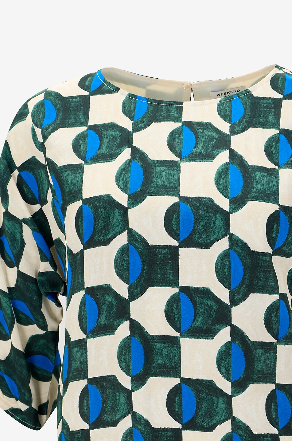WEEKEND MAX MARA Dadone printed silk round neck blouse Women DARK GREEN 3