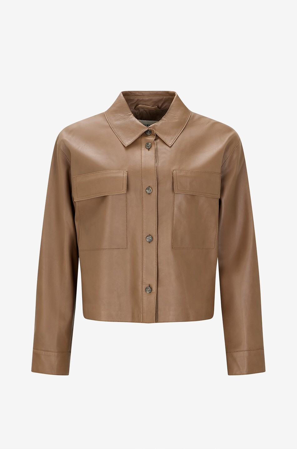Veste en cuir d'agneau à col chemise Piovra