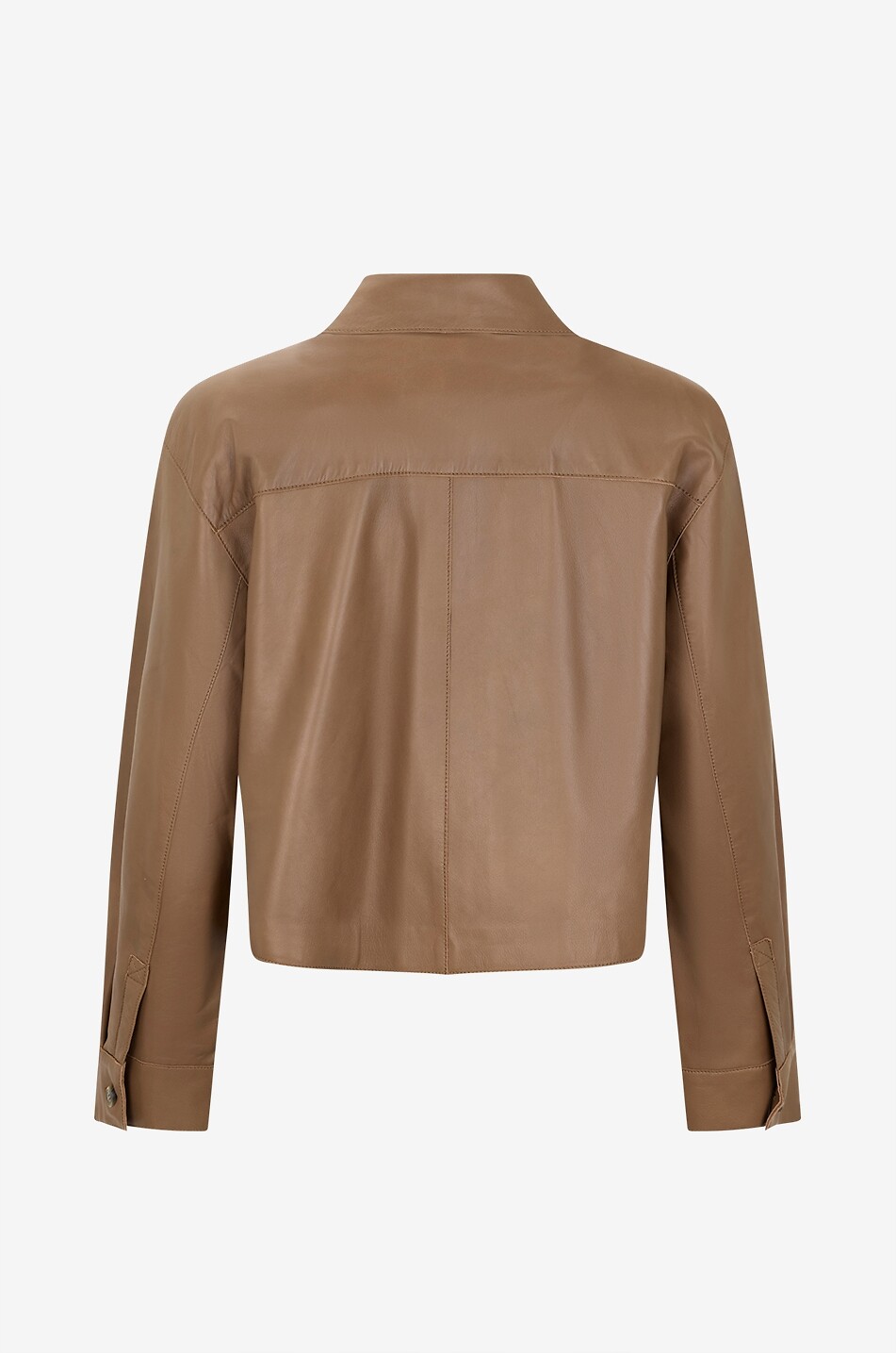WEEKEND MAX MARA Veste en cuir d'agneau à col chemise Piovra Femme MARRON 2