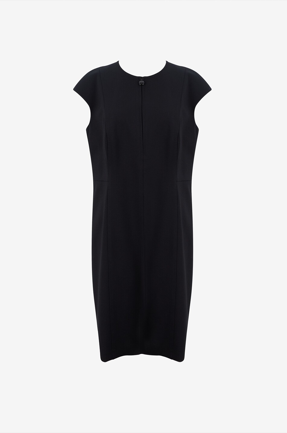 Viscose blend midi bodycon dress with round neck