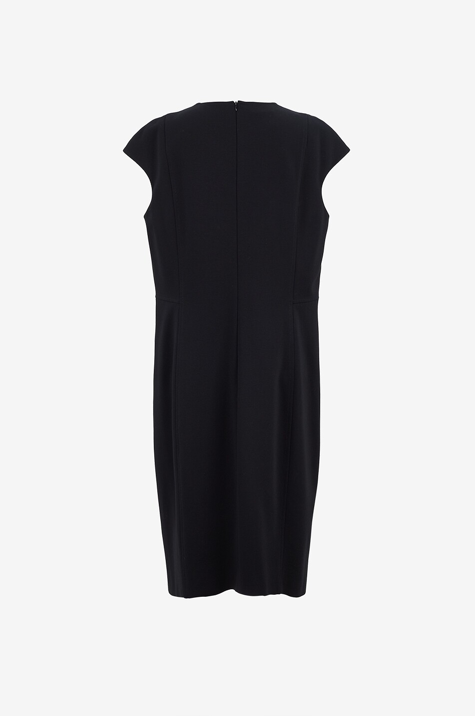 AKRIS PUNTO Viscose blend midi bodycon dress with round neck Women BLACK 2