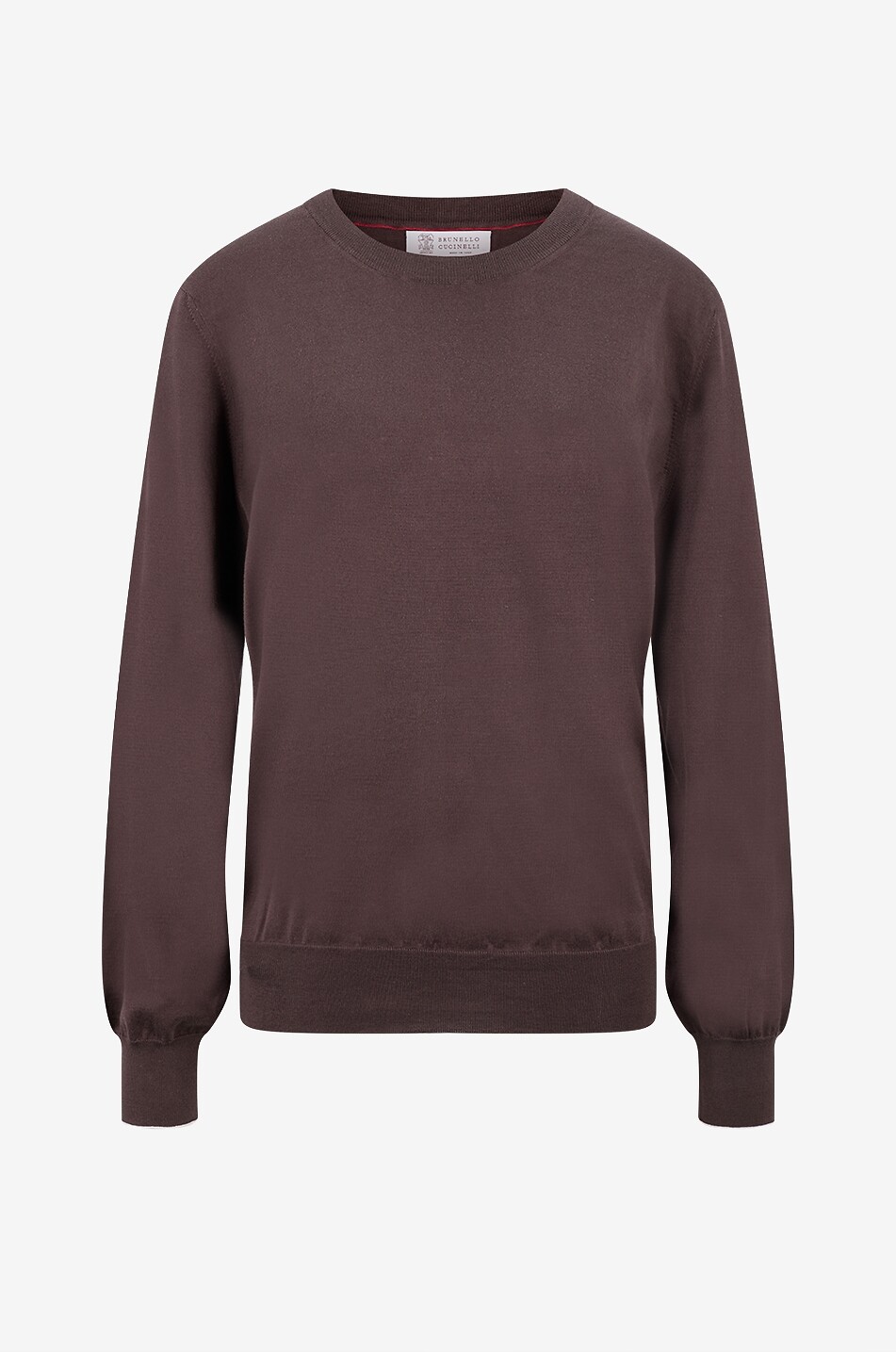Pull à col rond ajusté en coton