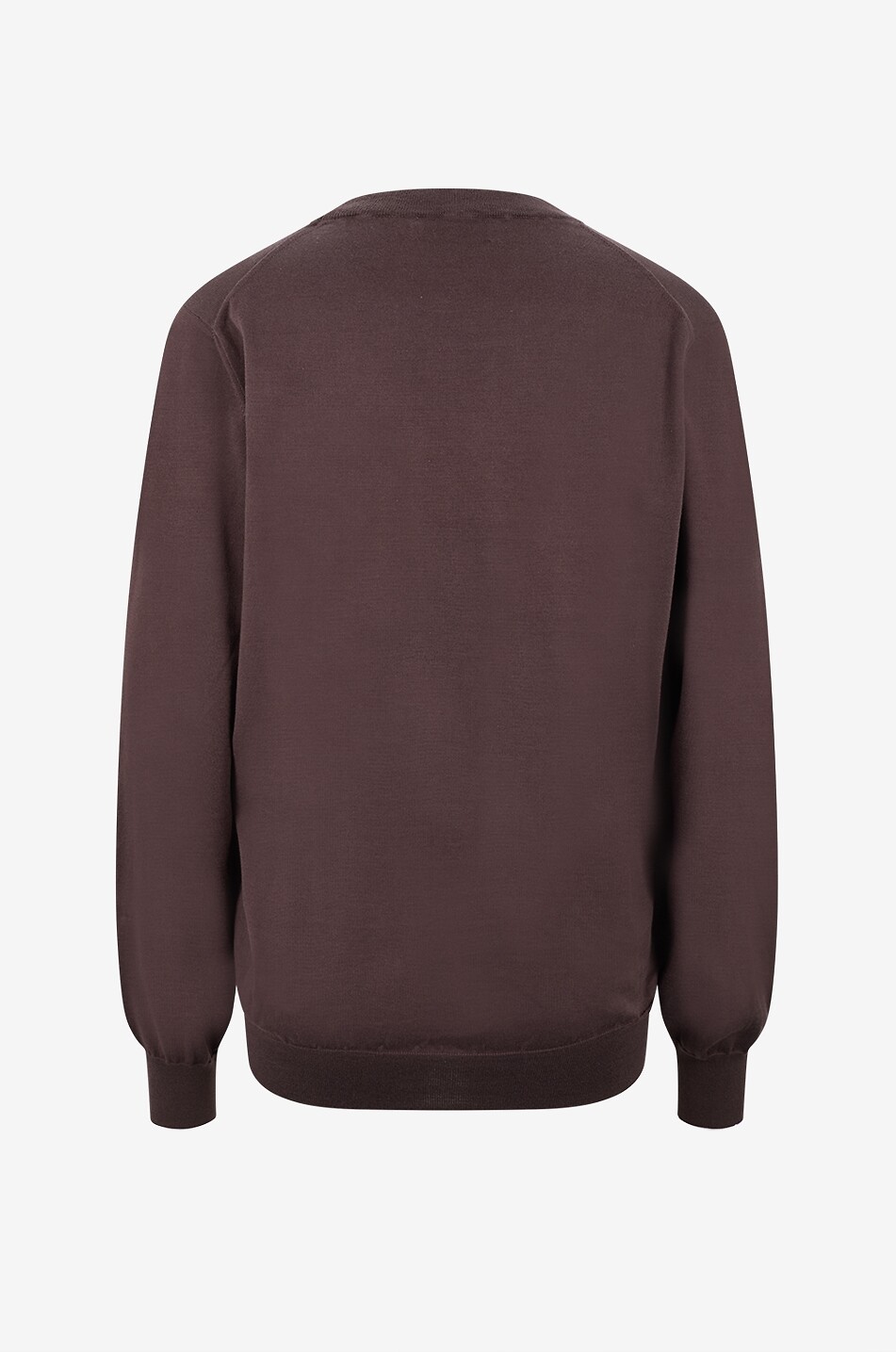 BRUNELLO CUCINELLI Pull à col rond ajusté en coton Homme MARRON FONCÉ 2