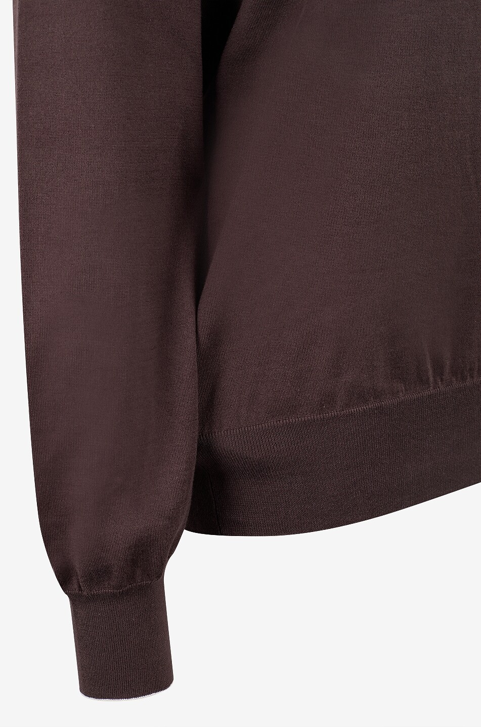 BRUNELLO CUCINELLI Pull à col rond ajusté en coton Homme MARRON FONCÉ 3
