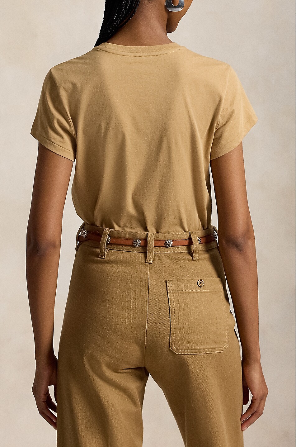POLO RALPH LAUREN Pony Classic Fit short-sleeved crewneck T-shirt Women CAMEL 3