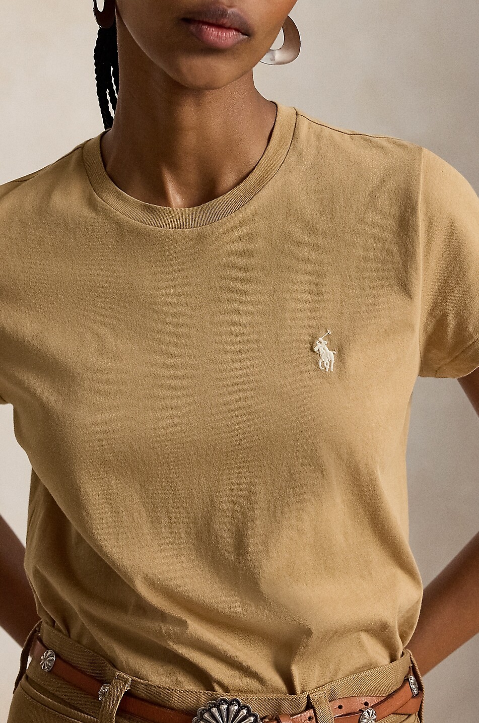 POLO RALPH LAUREN Pony Classic Fit short-sleeved crewneck T-shirt Women CAMEL 5