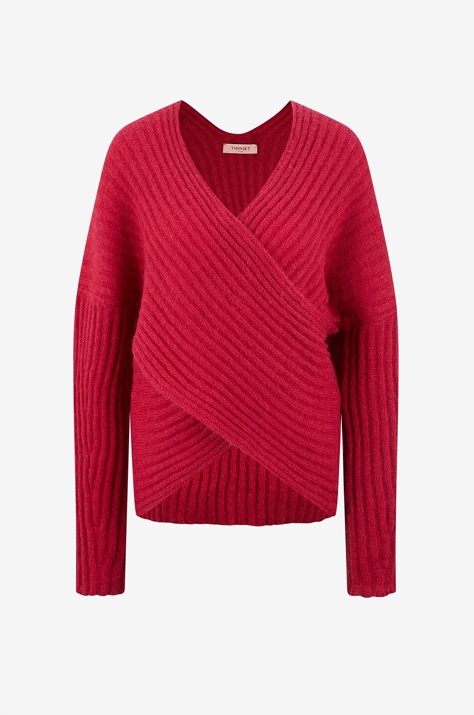 Cache-coeur oversized ribbed knit V-neck jumper
