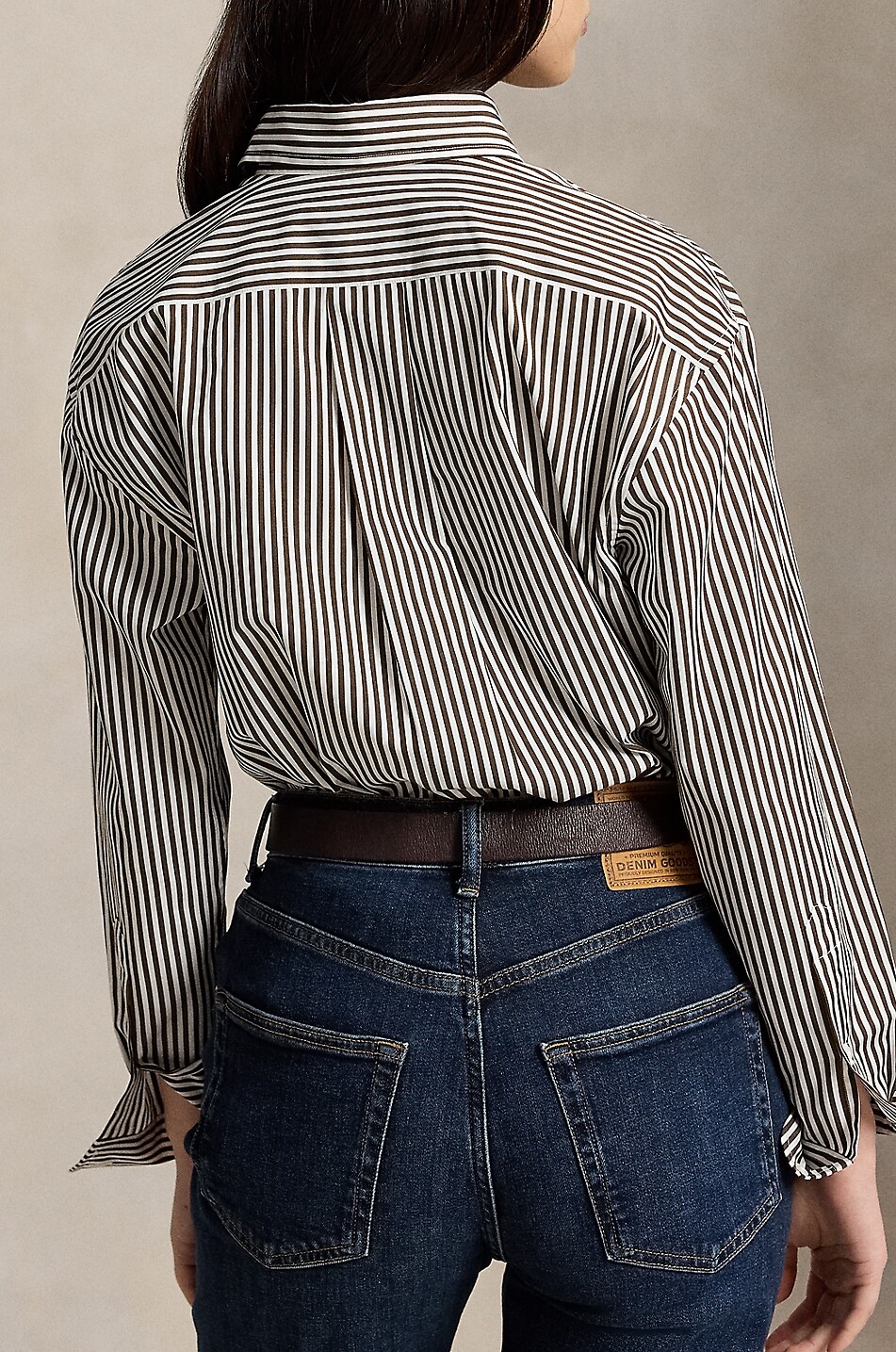 POLO RALPH LAUREN Gestreiftes lässiges Hemd Pony Damen DUNKELBRAUN 3