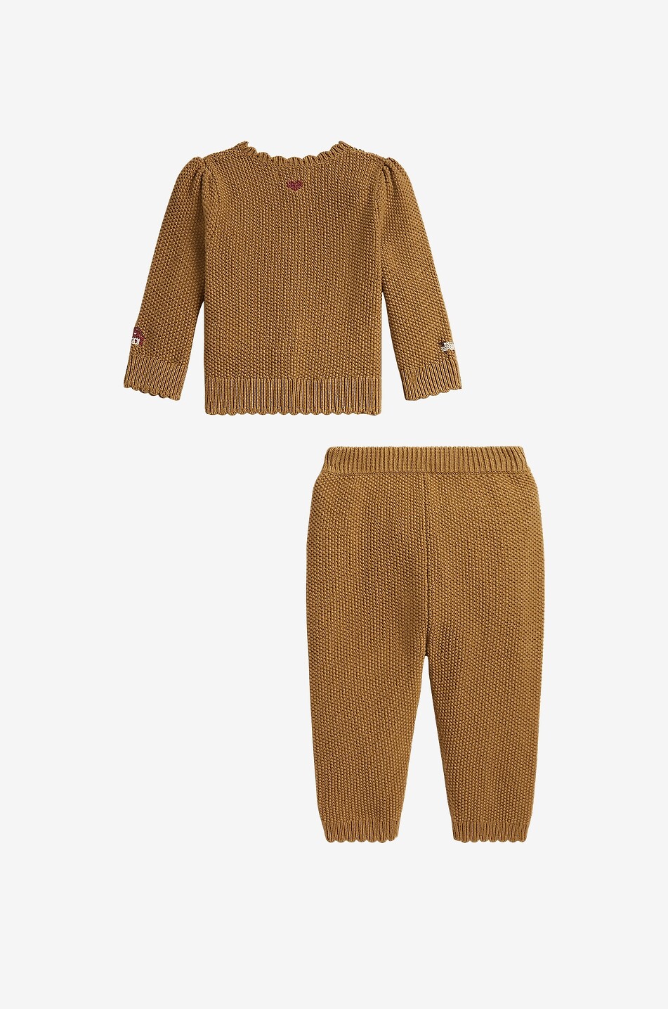 POLO RALPH LAUREN Ensemble bébé en maille cardigan brodé et pantalon Bébé MARRON 2