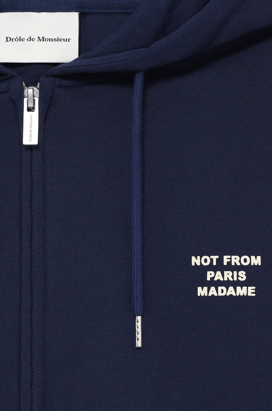 DROLE DE MONSIEUR Sweat-shirt zippé à capuche en molleton Slogan Homme BLEU FONCE 2
