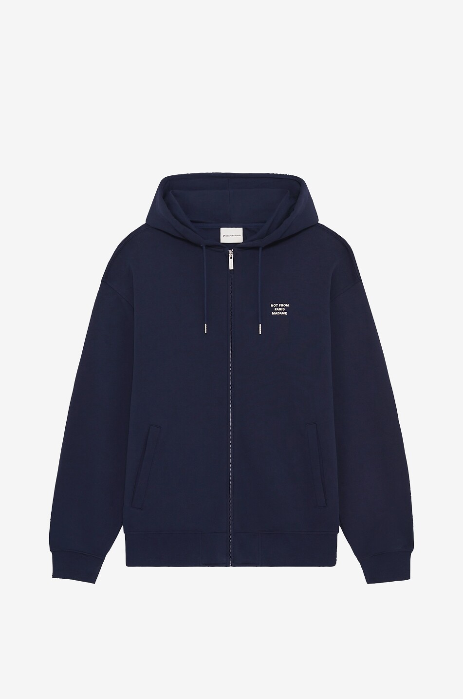 Sweat-shirt zippé à capuche en molleton Slogan