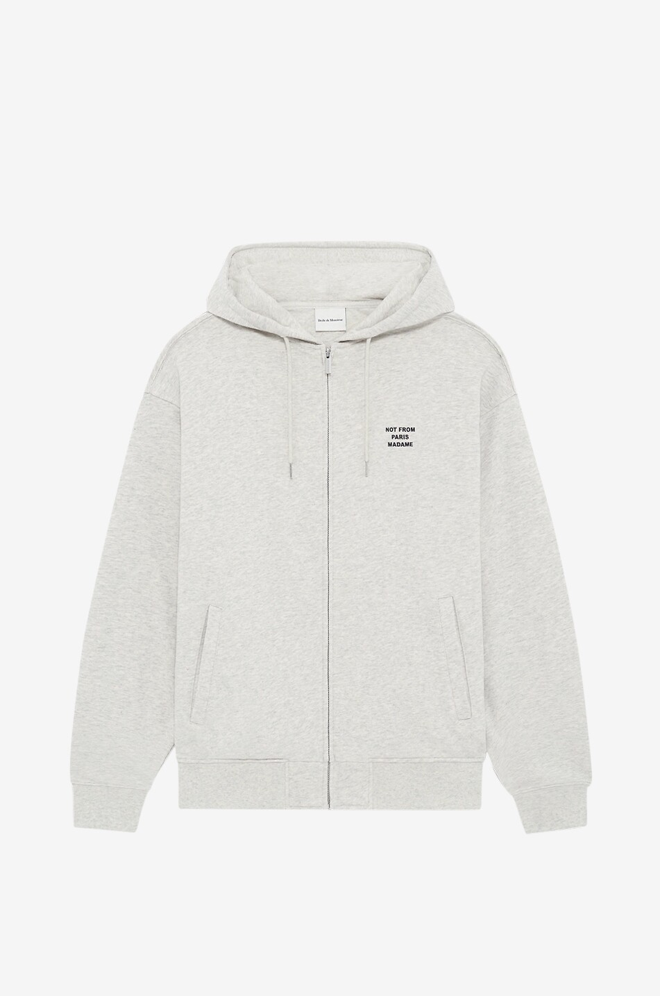 DROLE DE MONSIEUR Sweat-shirt zippé à capuche en molleton Slogan Homme GRIS 1