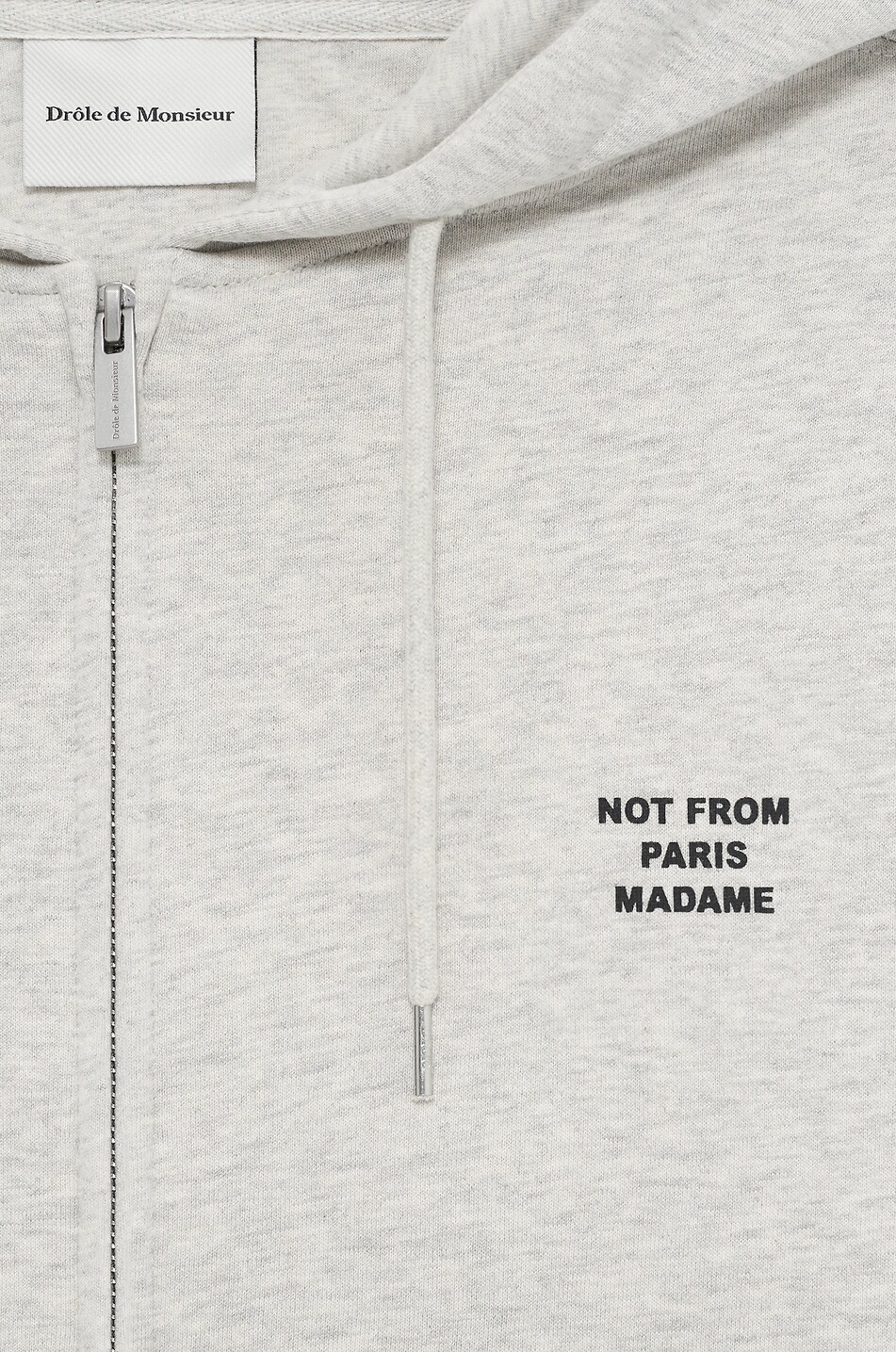 DROLE DE MONSIEUR Sweat-shirt zippé à capuche en molleton Slogan Homme GRIS 2