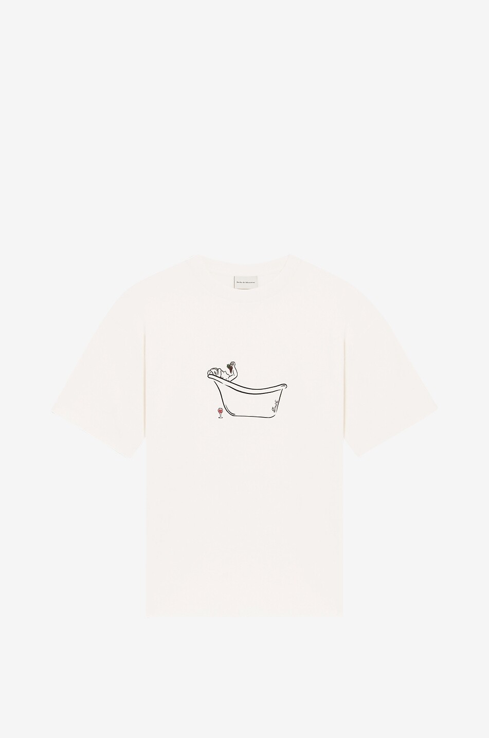 DROLE DE MONSIEUR Kurzarm-T-Shirt aus Jersey mit Print Bain de Vin Herren WEISS 1