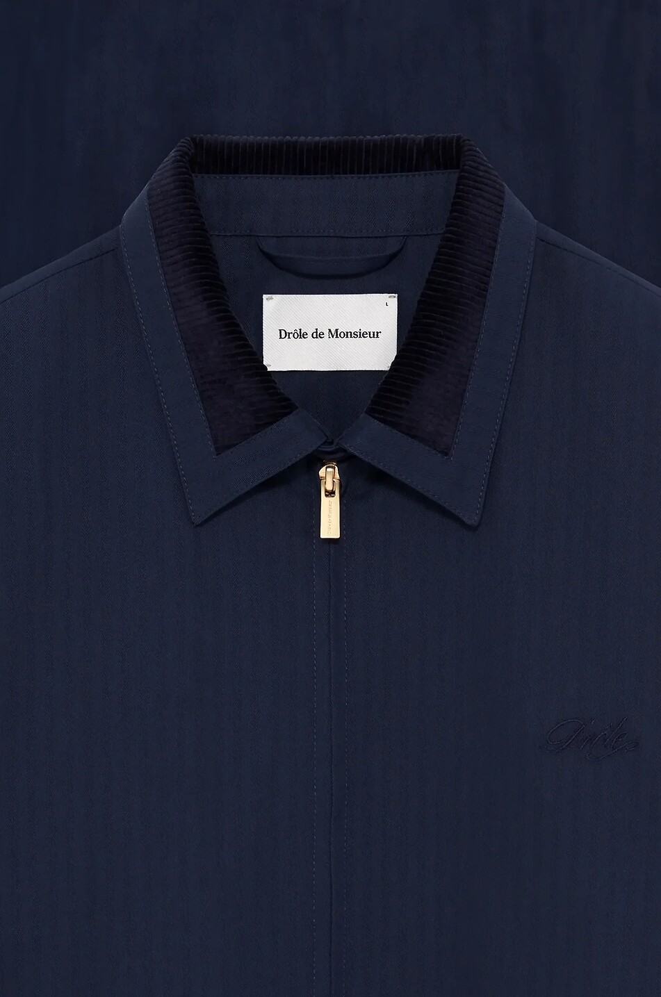 DROLE DE MONSIEUR Le Blouson Drôle striped cotton and corduroy jacket Men DARK BLUE 2