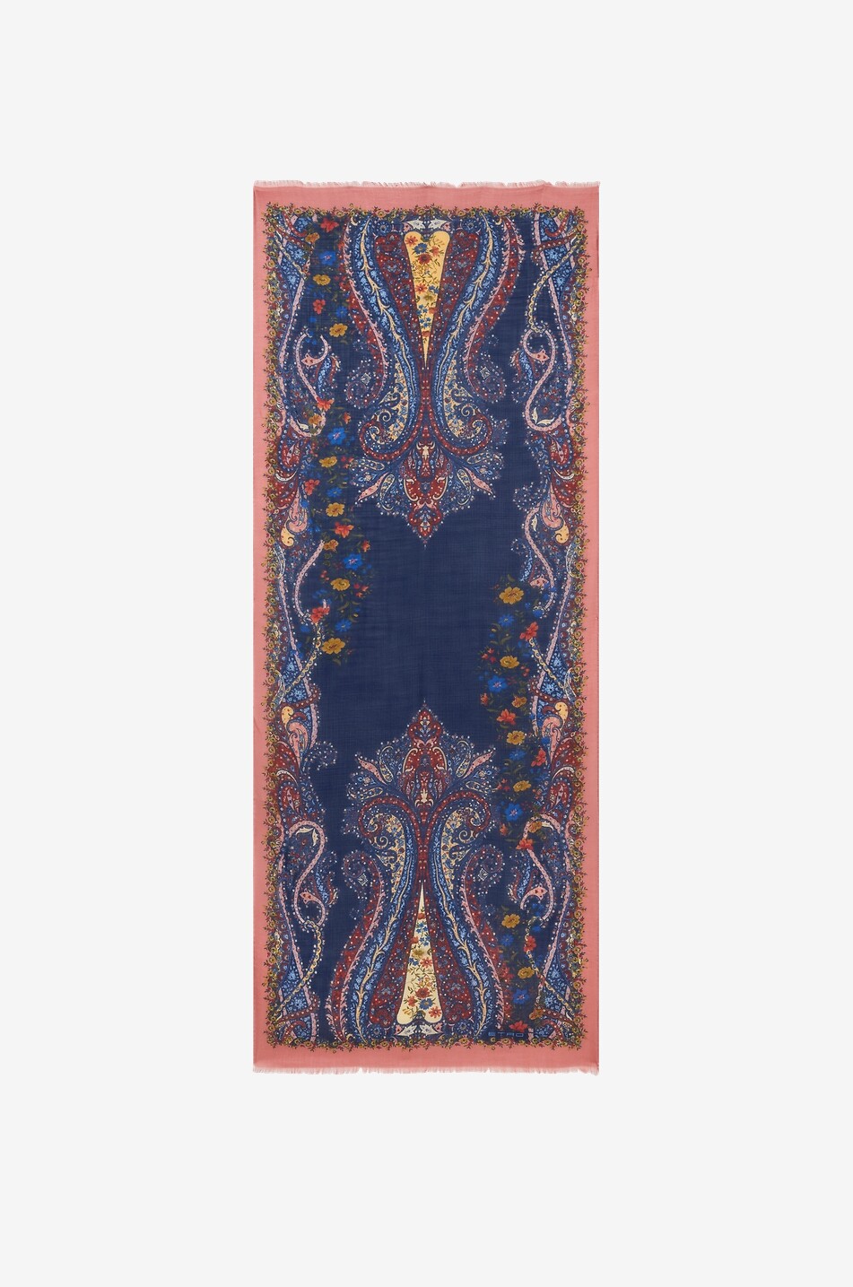 ETRO Écharpe imprimée paisley tissée en cachemire Boheme Femme BLEU 1