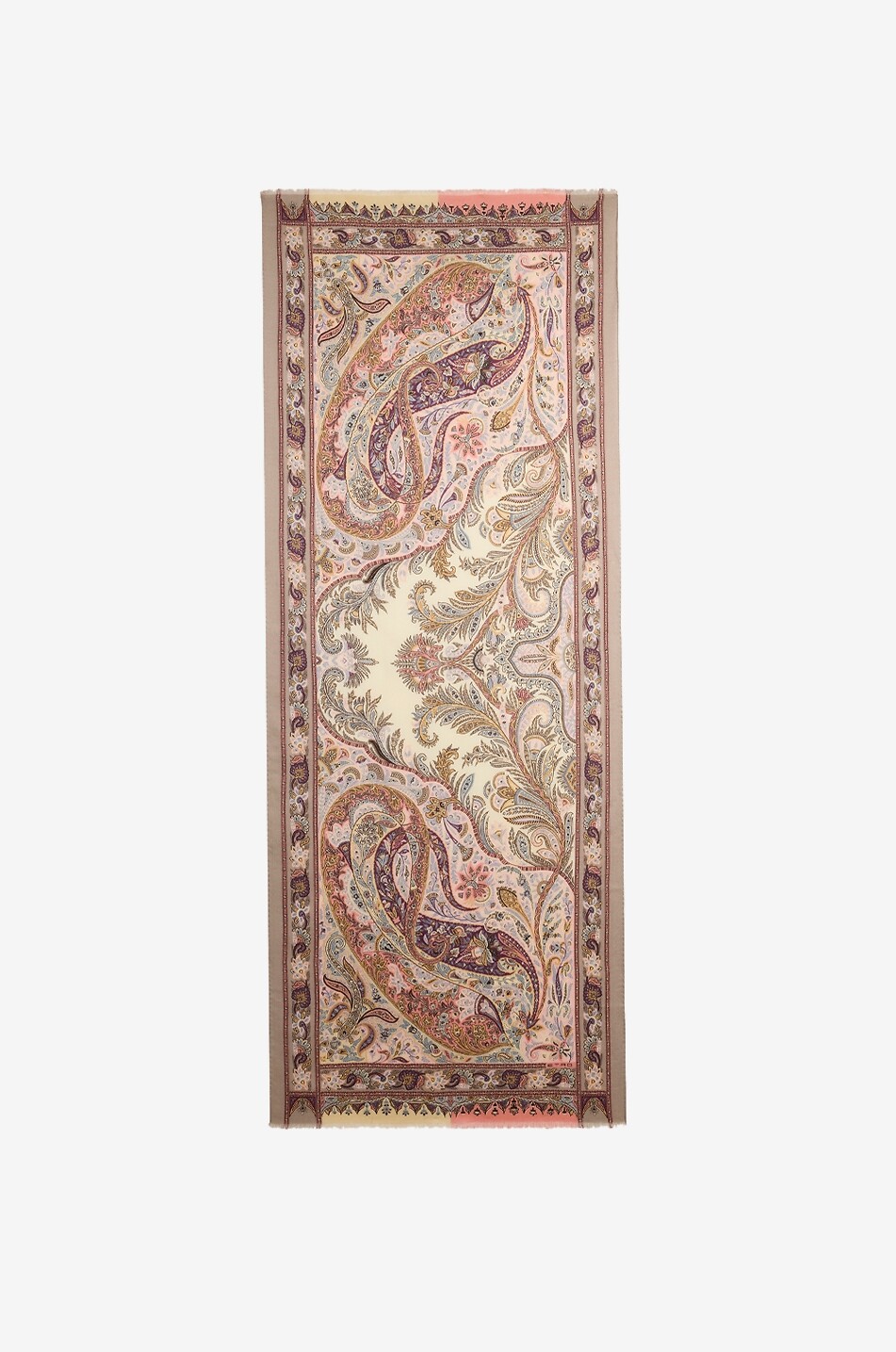 ETRO Écharpe imprimée Paisley en cachemire soie et laine Boheme Femme BEIGE 1