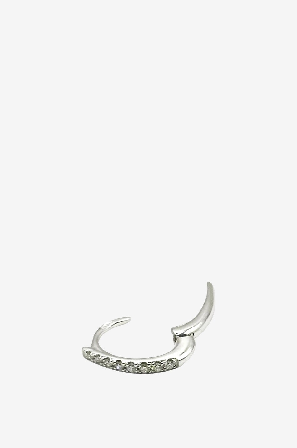 GBYG Mono boucle d'oreille en or blanc et diamants Mini Créole Femme BLANC 2
