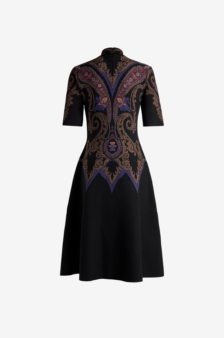 ETRO Paisley Placé fit-and-flare midi jacquard knit dress Women DARK BLUE 2