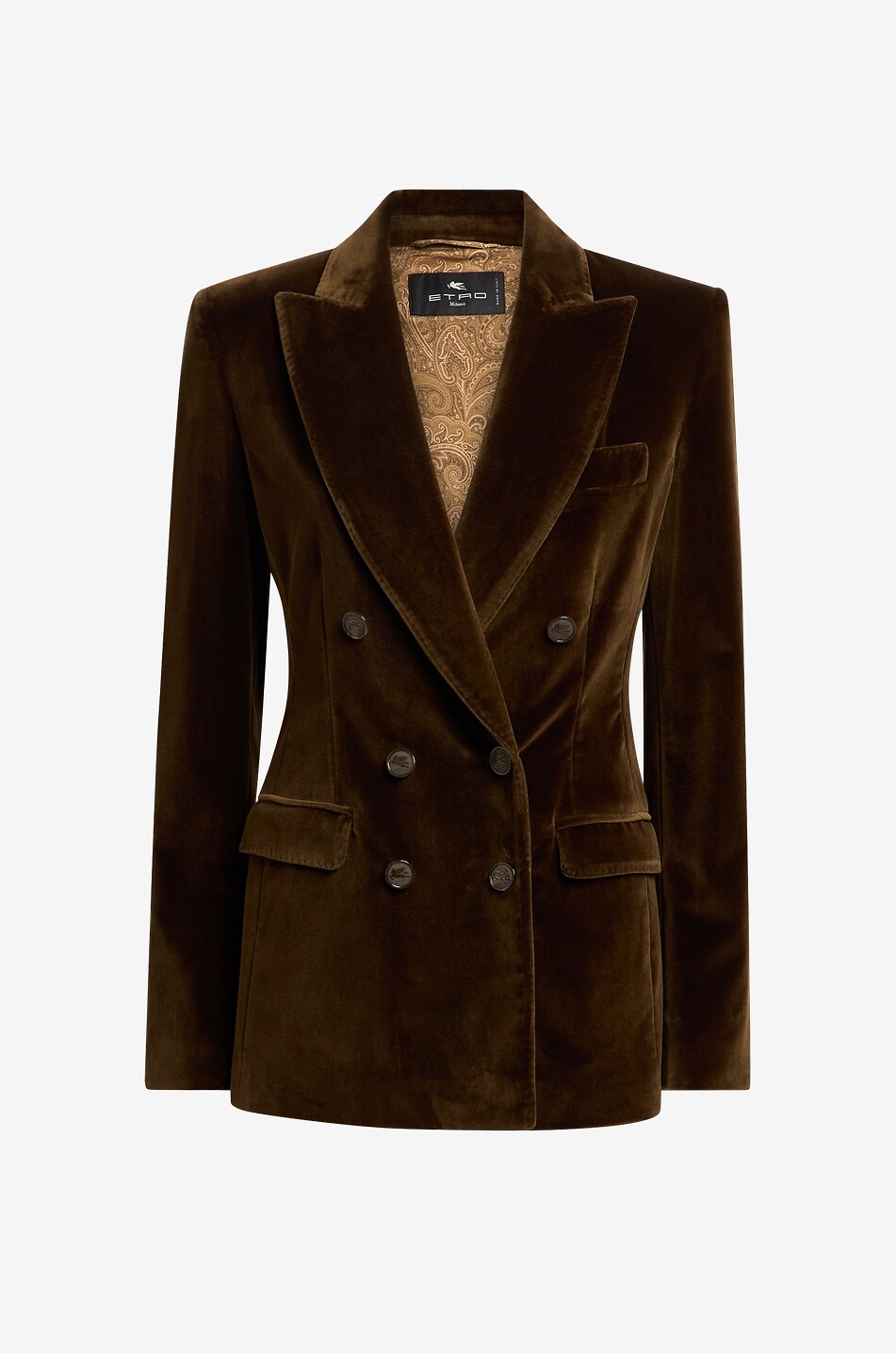 Fitted double-breasted cotton blazer