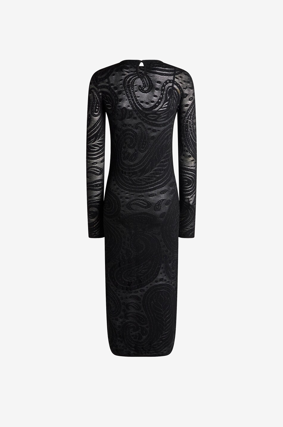 ETRO Paisley patterned sheer jacquard knit sheath dress Women BLACK 2