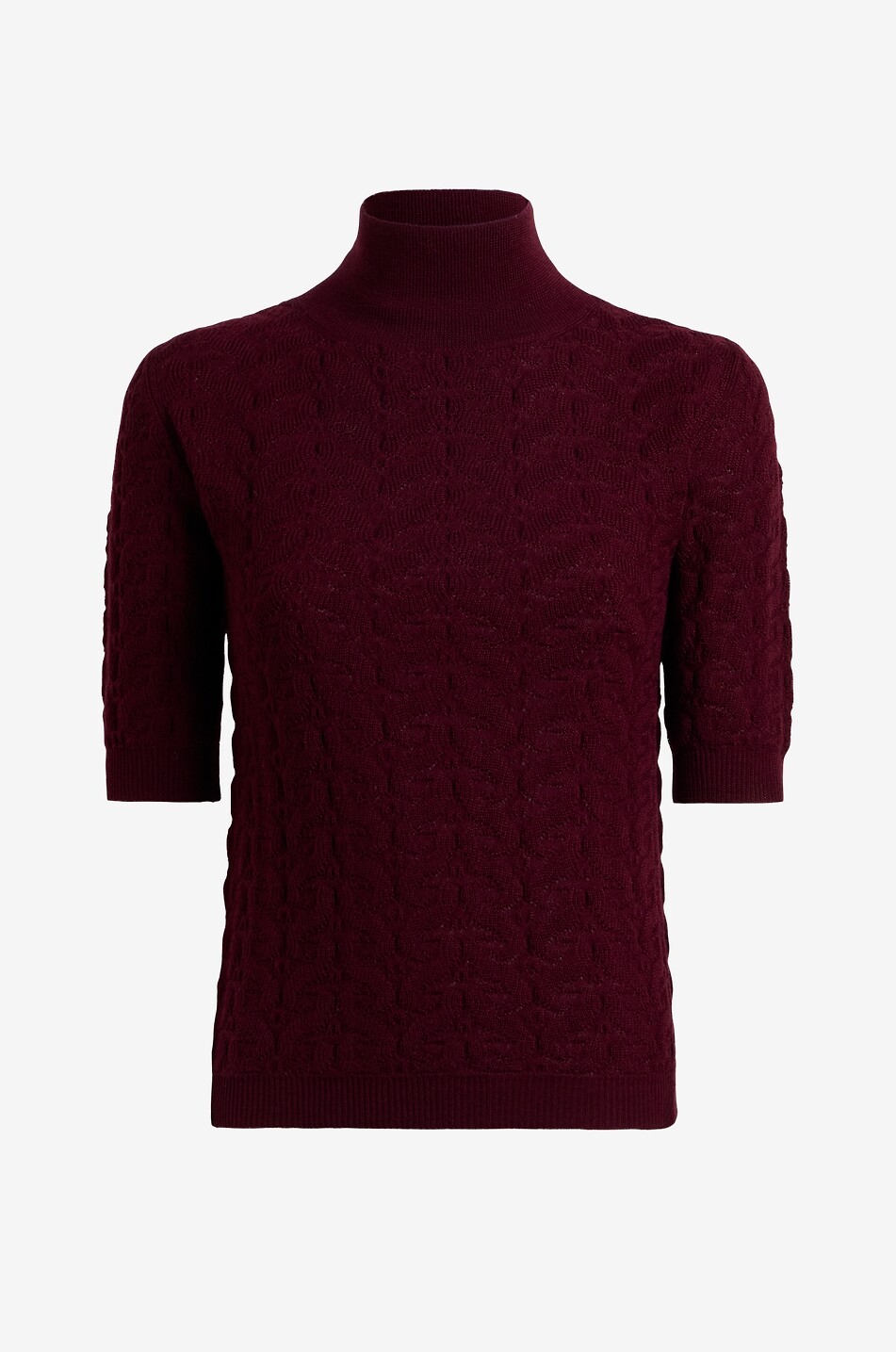 ETRO Pull à col montant et manches courtes en laine en maille Paisley Femme ROUGE FONCÉ 1