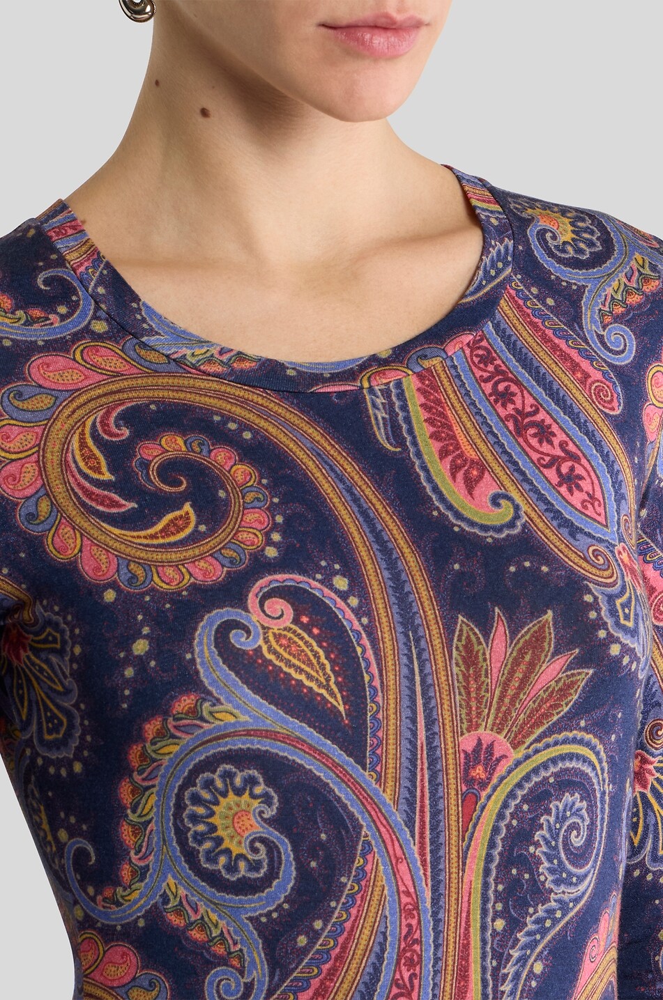 ETRO Langarm-Jersey-Top mit Print Paisley All Over Damen DUNKELBLAU 5