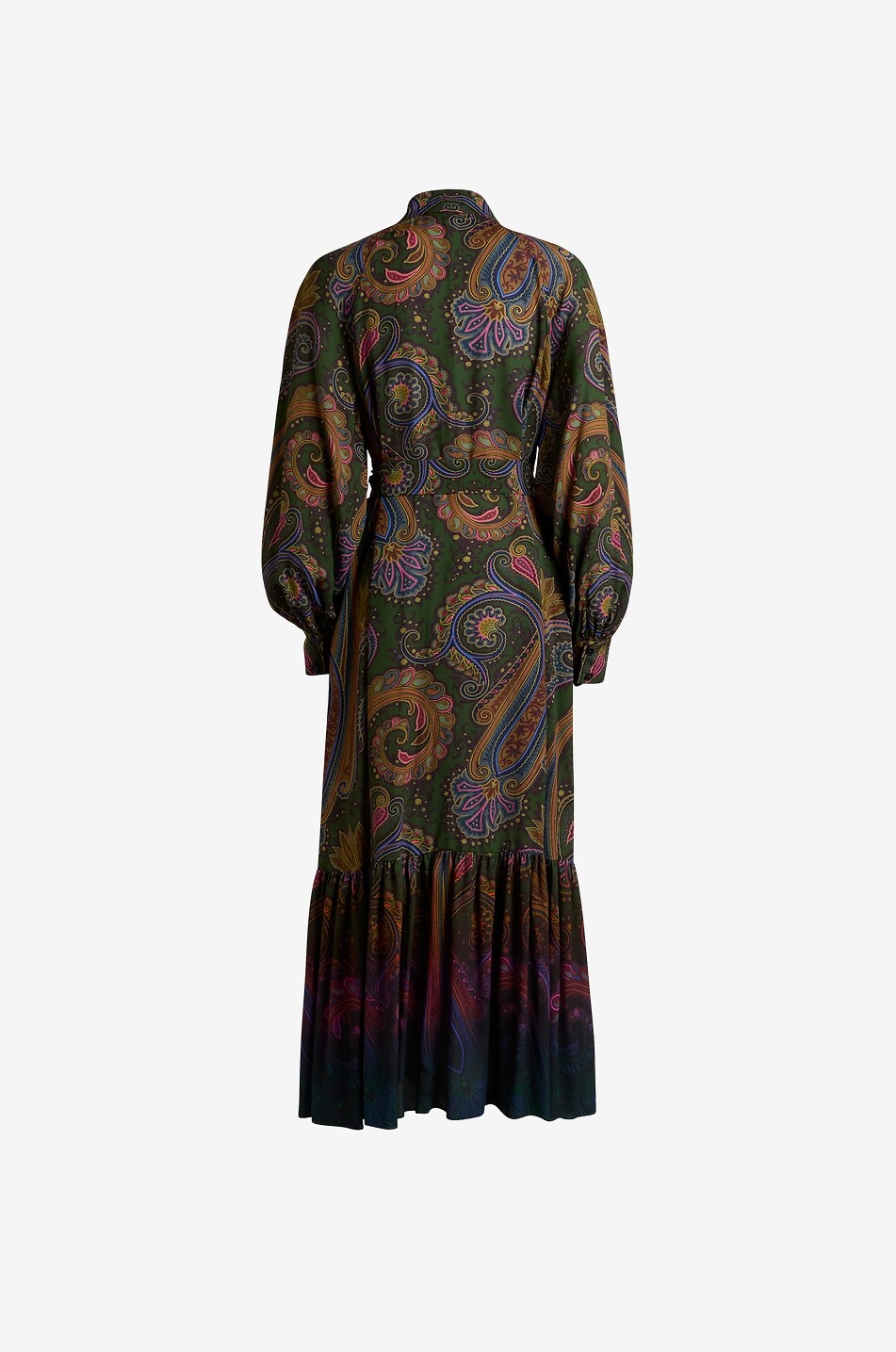 ETRO Paisley All Over printed midi shirt dress with puff sleeves Women DARK GREEN 2