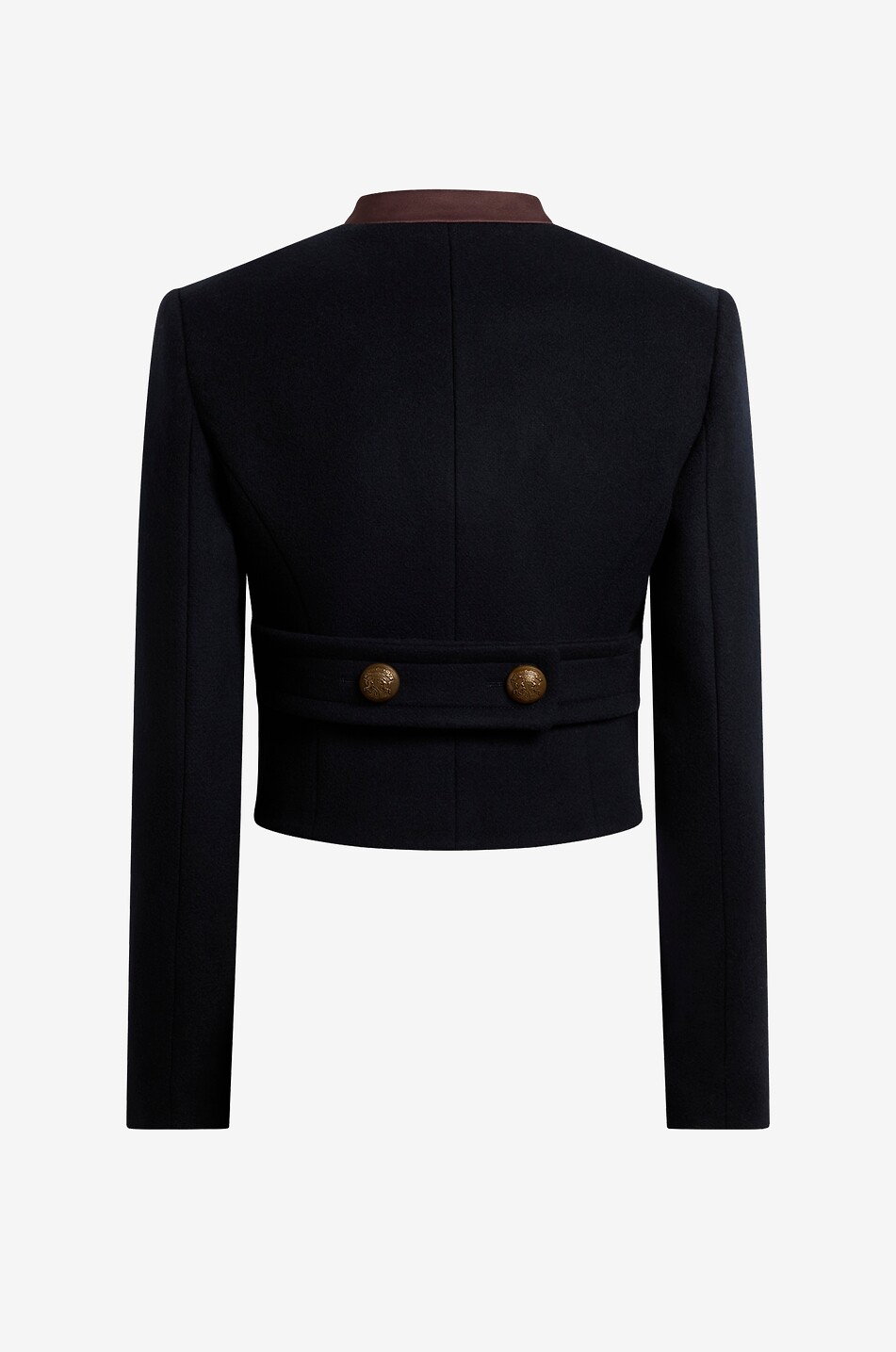 ETRO Lightweight short wool-blend officer-collar jacket Women DARK BLUE 2