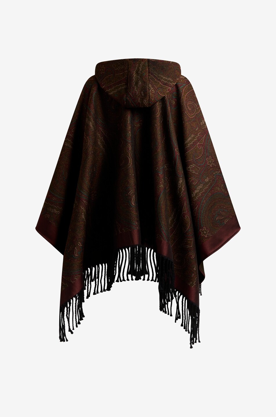 ETRO Cape à capuche à franges en laine mélangée Paisley Femme MULTICOLORE 2