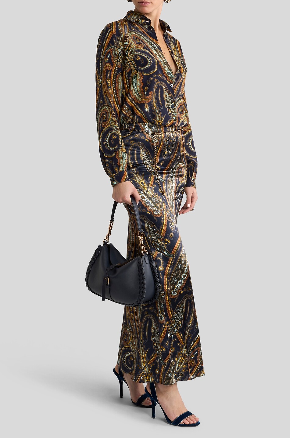 ETRO Langer Paisley-Rock aus Viskose und Seide Damen BUNT 3