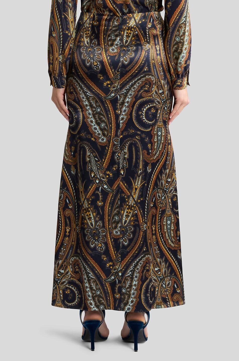 ETRO Langer Paisley-Rock aus Viskose und Seide Damen BUNT 4