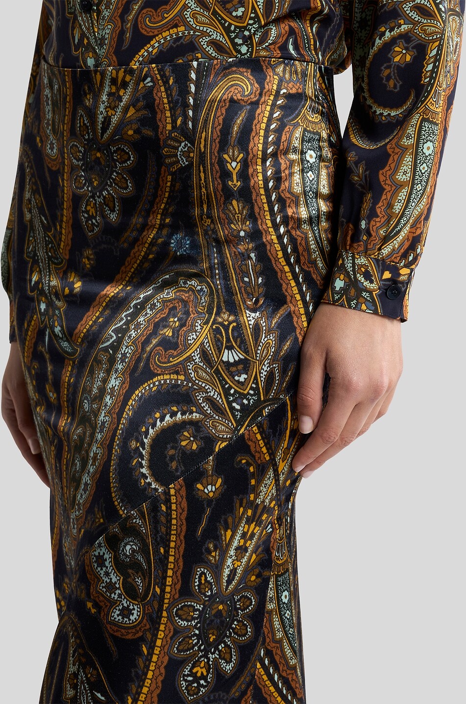 ETRO Langer Paisley-Rock aus Viskose und Seide Damen BUNT 5
