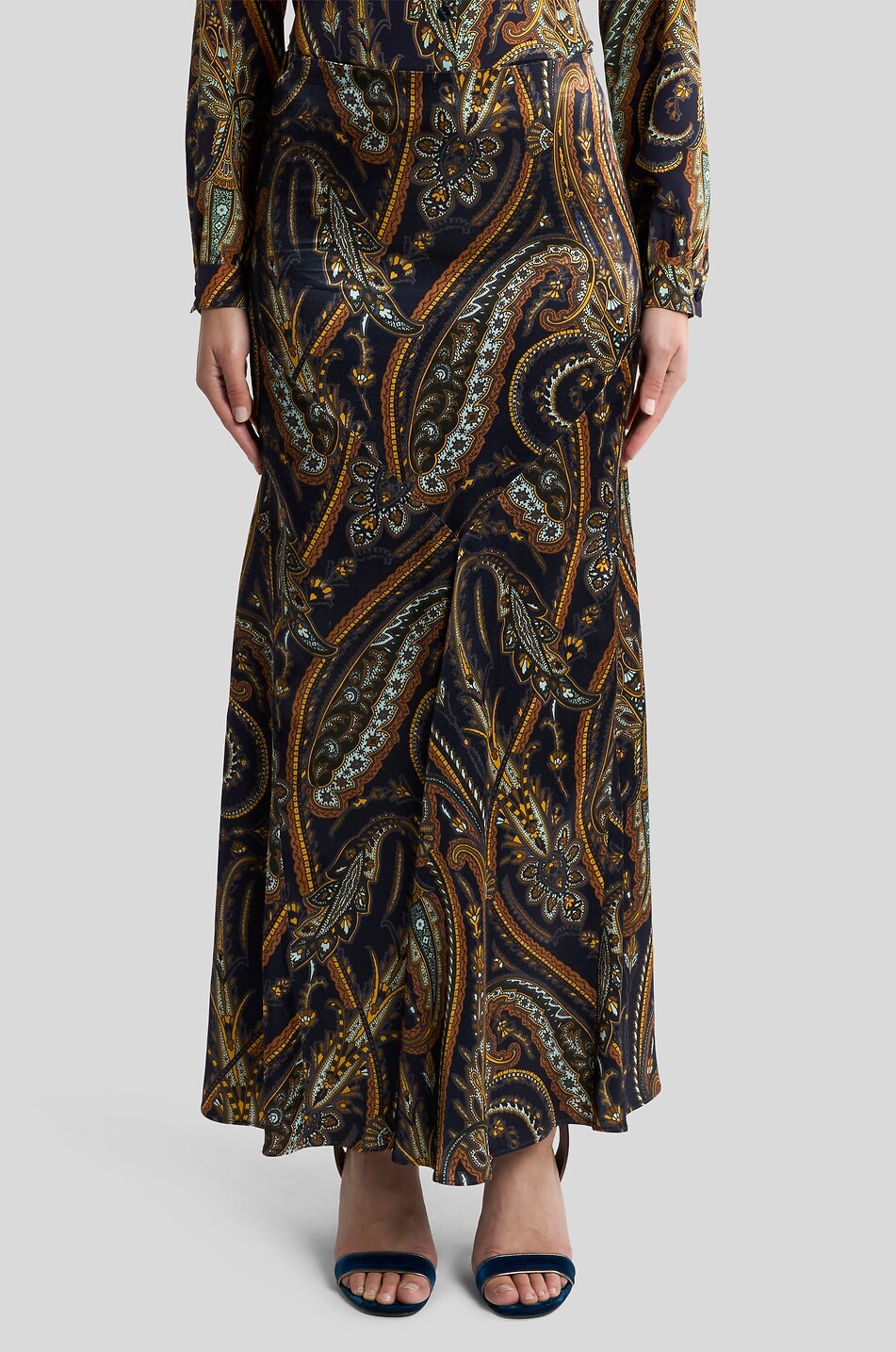 ETRO Langer Paisley-Rock aus Viskose und Seide Damen BUNT 6