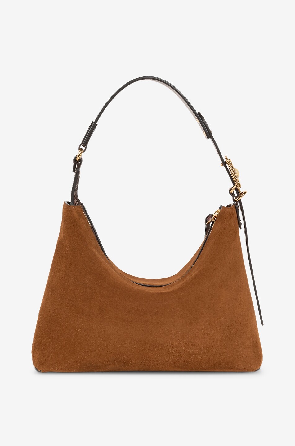 ETRO Rosette Small trapeze suede shoulder bag Women BROWN 4