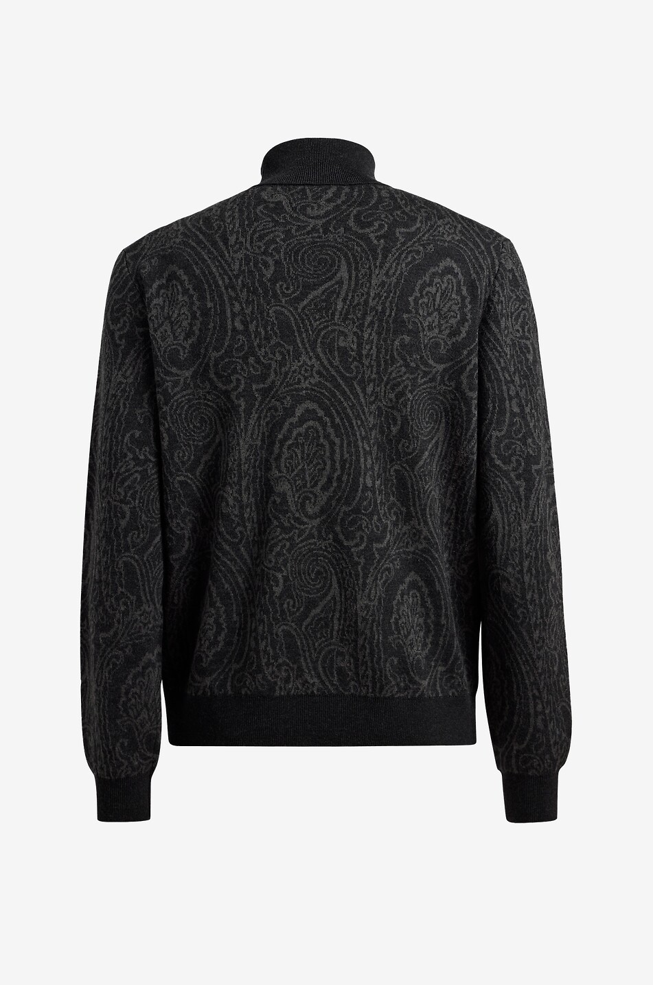 ETRO Arnica patterned turtleneck wool blend jacquard knit jumper Men BLACK 2