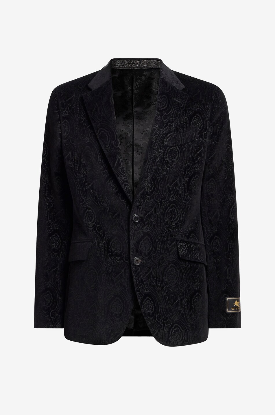 ETRO Milano Arnica patterned straight cotton velvet blazer Men BLACK 1