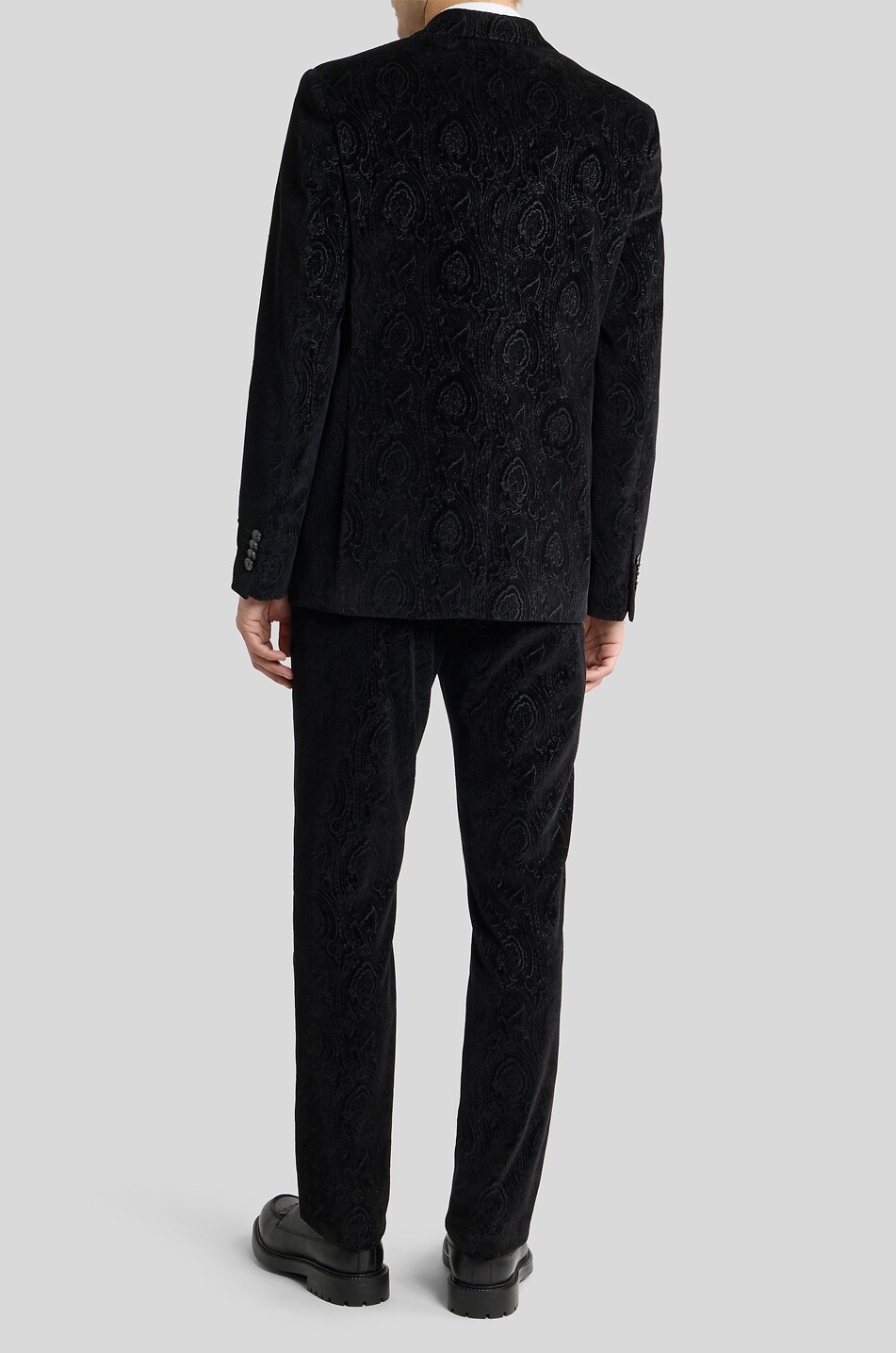 ETRO Milano Arnica patterned straight cotton velvet blazer Men BLACK 4