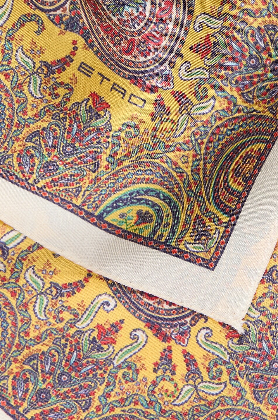ETRO Pochette de costume en soie imprimée paisley Fedora Homme BEIGE 3