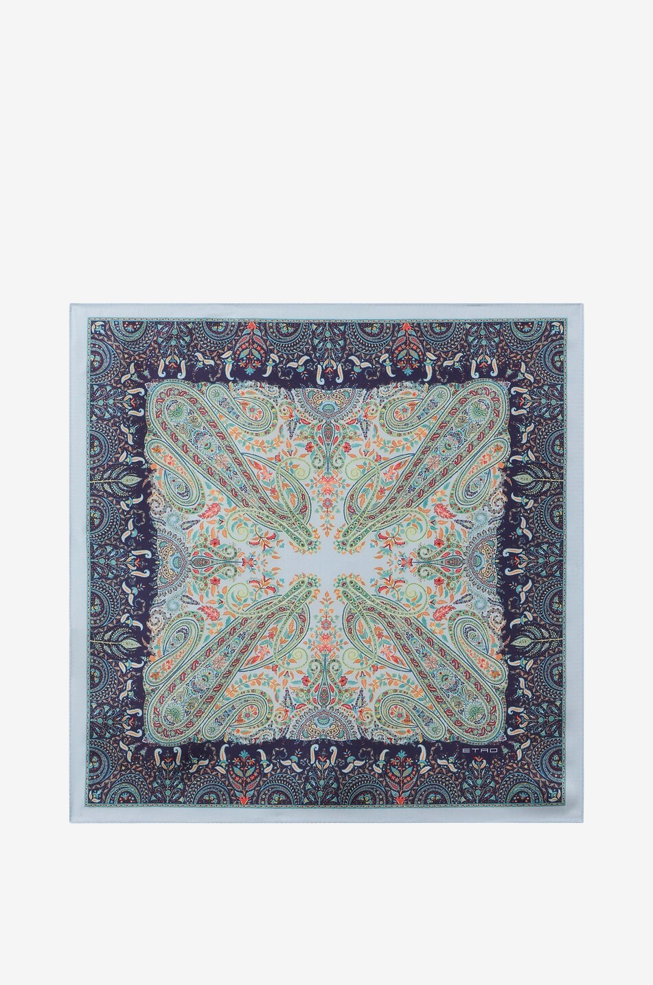 ETRO Einstecktuch aus Seide mit Paisleyprint Fedora Herren BLAU 1