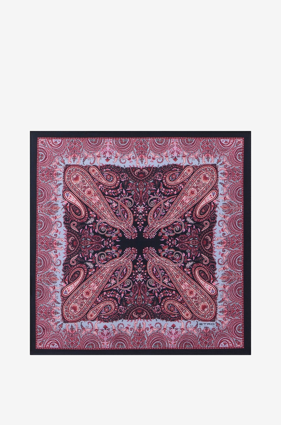 ETRO Pochette de costume en soie imprimée paisley Fedora Homme BLEU FONCE 1