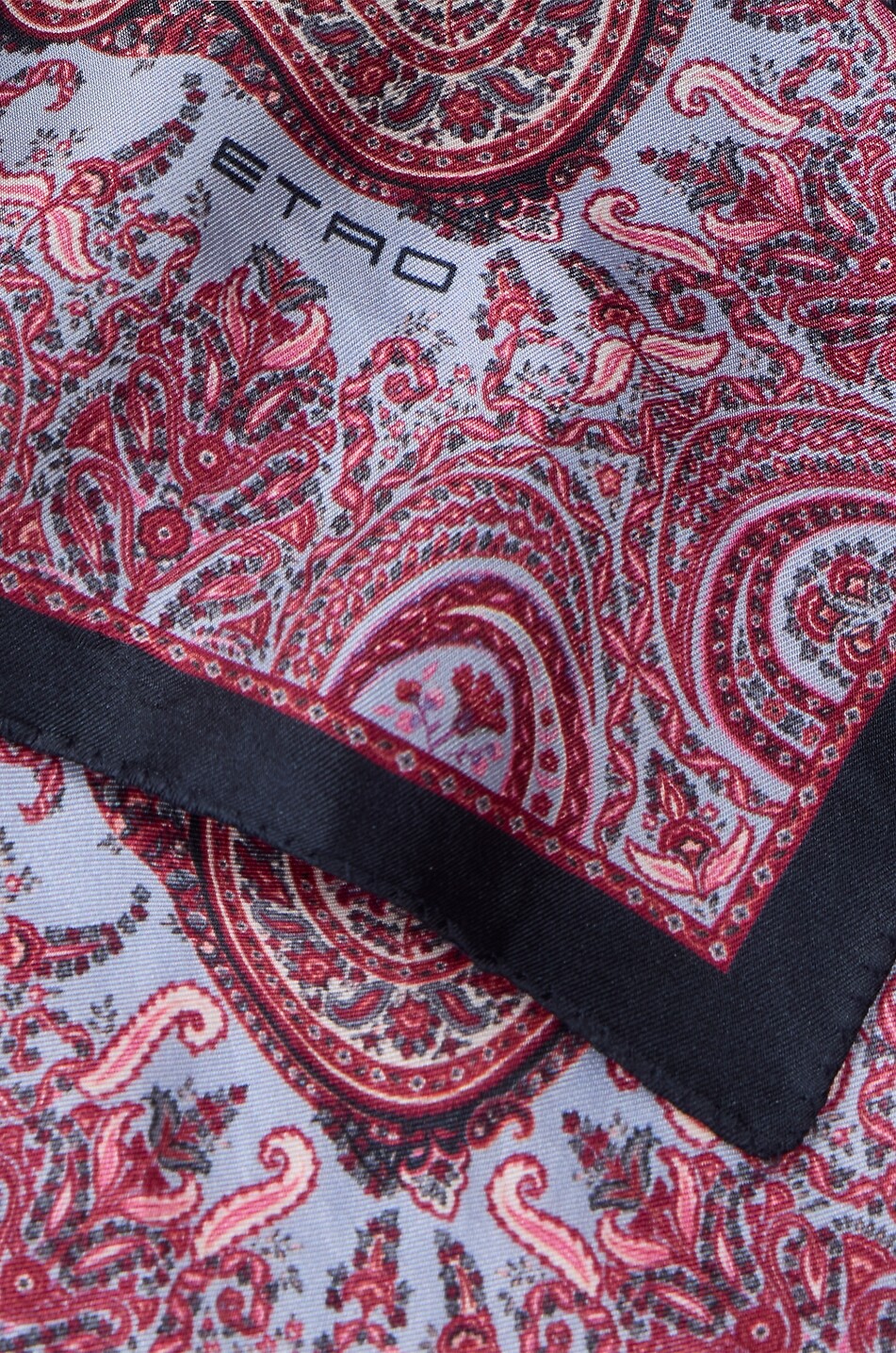 ETRO Pochette de costume en soie imprimée paisley Fedora Homme BLEU FONCE 2