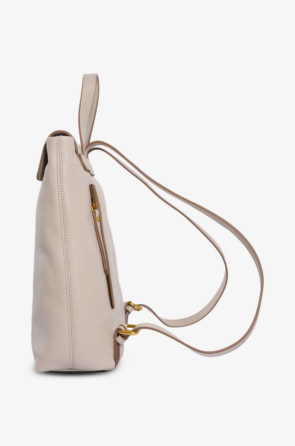GIANNI CHIARINI Sac à dos en cuir grainé Vicky Femme BLANC CASSE 4
