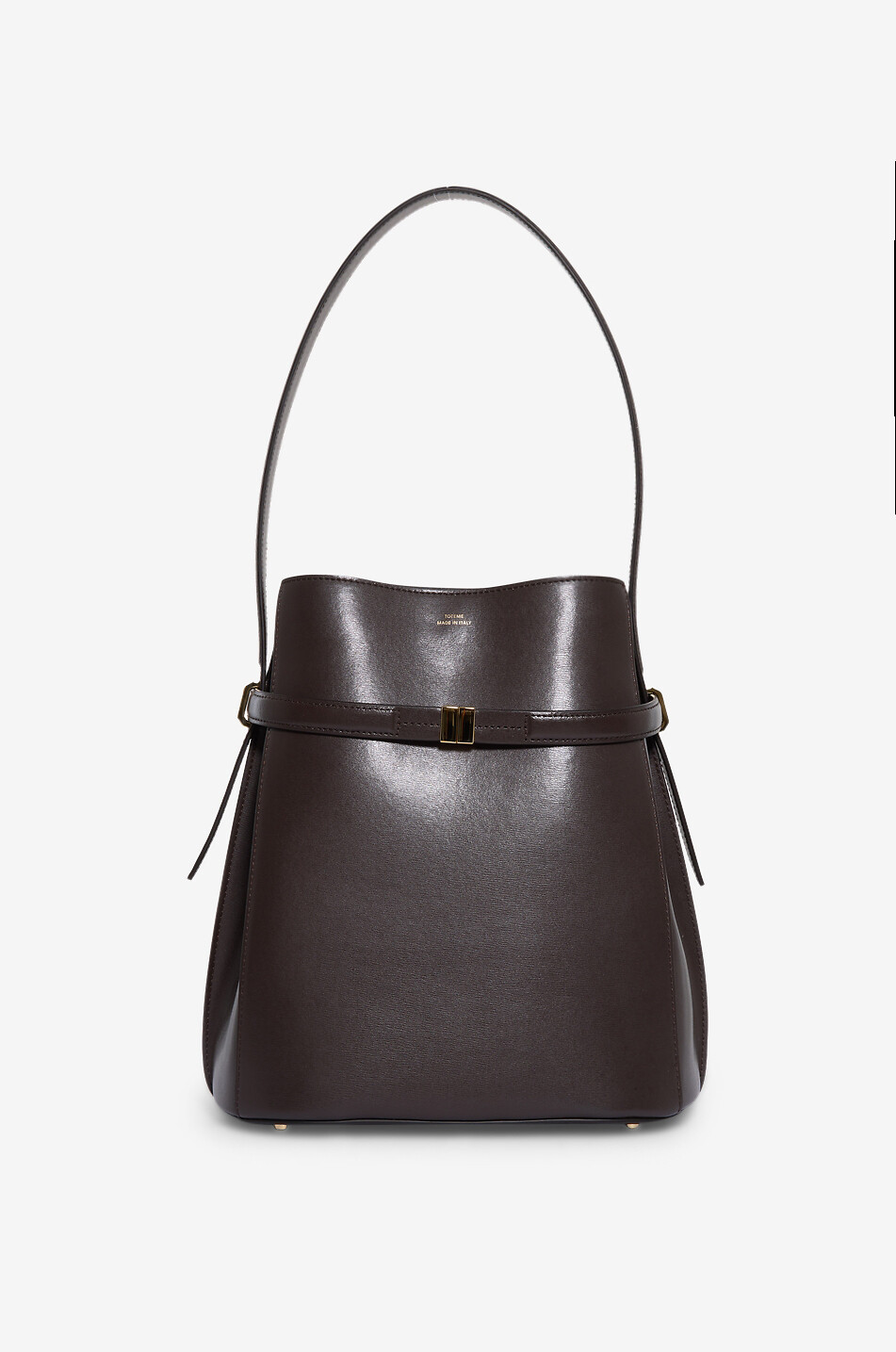 TOTEME Beuteltasche aus Glattleder Belted Bucket Damen DUNKELBRAUN 2