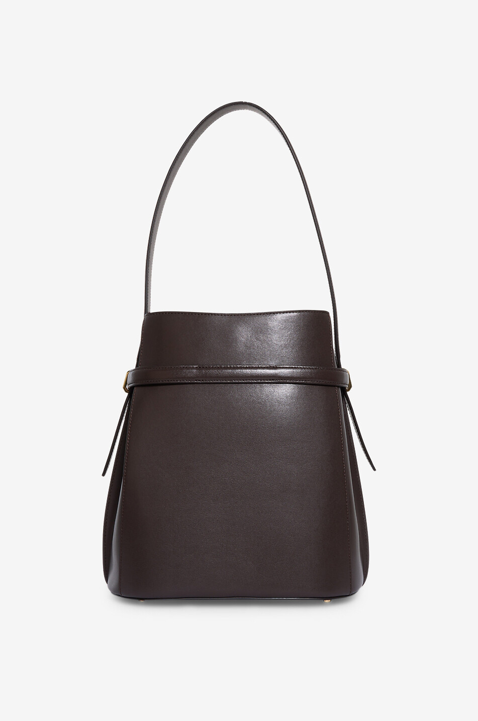 TOTEME Beuteltasche aus Glattleder Belted Bucket Damen DUNKELBRAUN 6