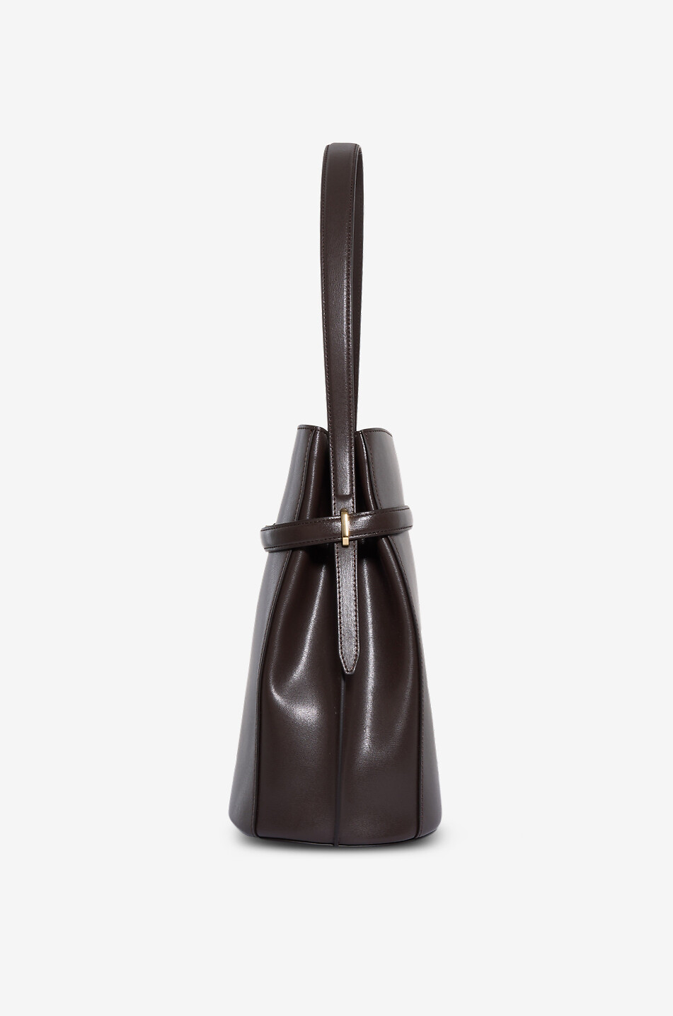 TOTEME Beuteltasche aus Glattleder Belted Bucket Damen DUNKELBRAUN 8