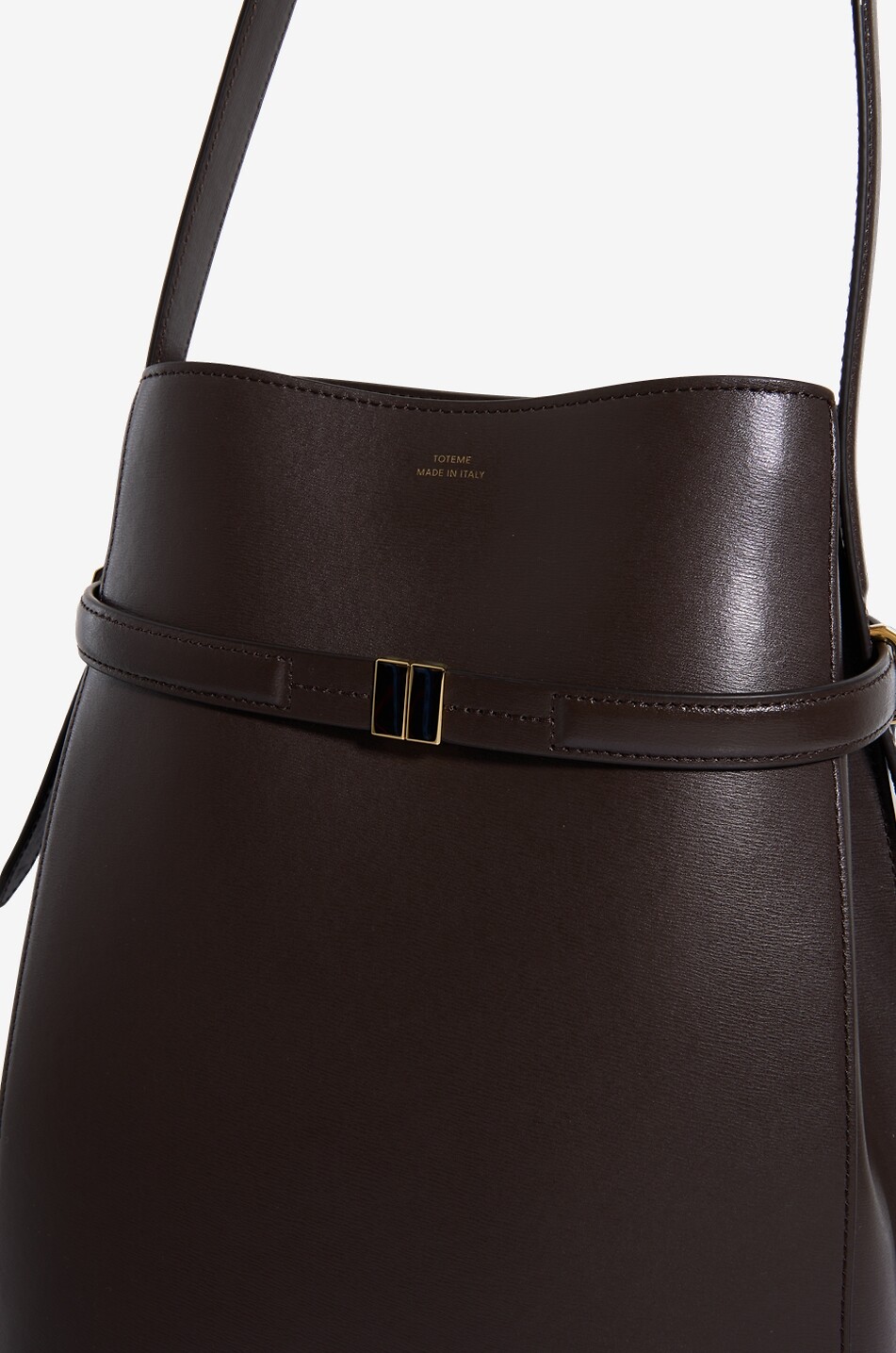 TOTEME Beuteltasche aus Glattleder Belted Bucket Damen DUNKELBRAUN 9