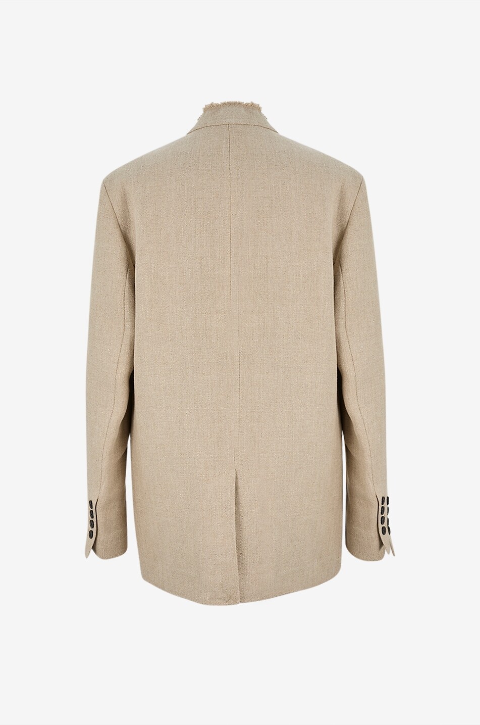 TOTEME Linen raw-lapel straight blazer Women BEIGE 2