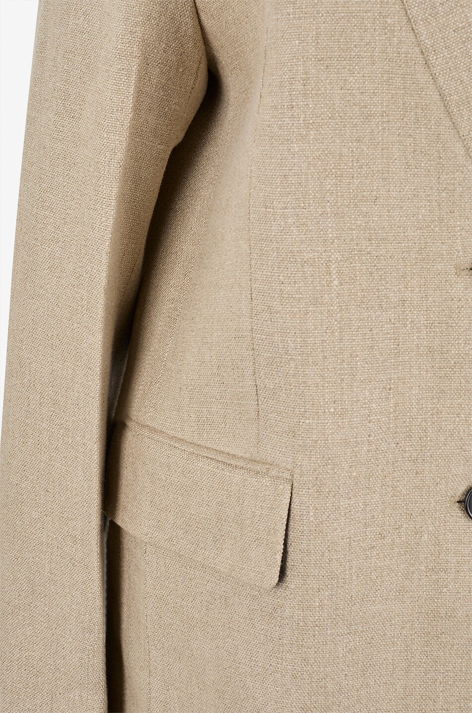 TOTEME Linen raw-lapel straight blazer Women BEIGE 3